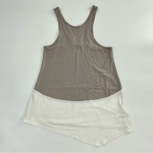 LOLE Colorblock Grey and White Asymetric Hem Tank Top NWOT